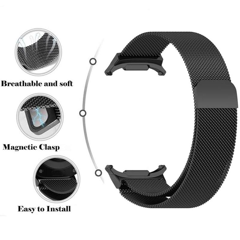 Magnetic Stainless Steel Watch Band (Band Only), 2 Counts Adjustable Watch Band for Samsung Watch 7 Ultra 47mm, Smart Watch Accessories