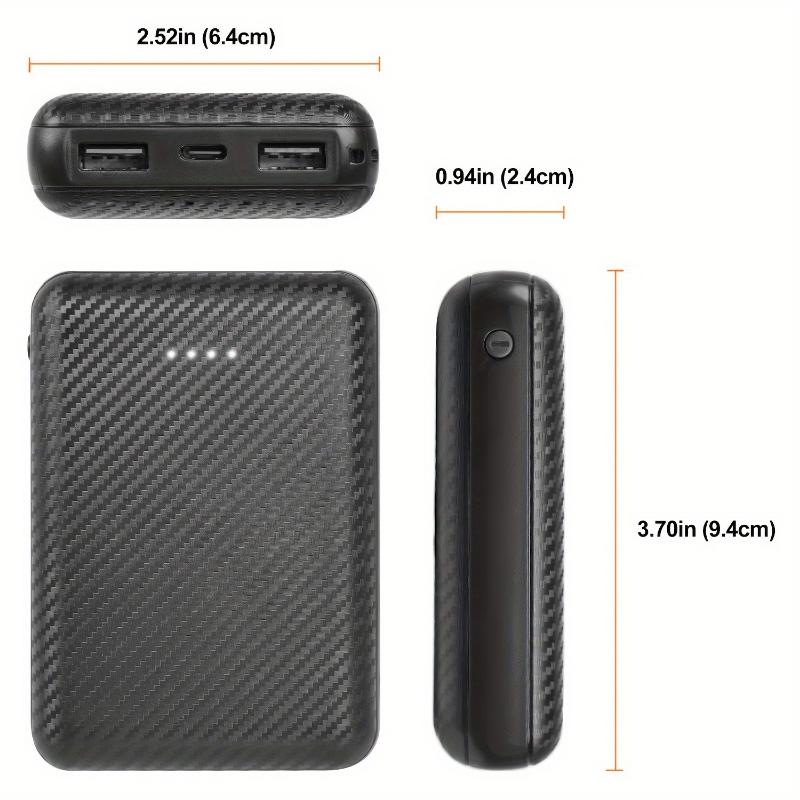 [Black Friday Deal] 12000mAh USB Power Bank - 5V 2.4A, Rechargeable Lithium Polymer Battery Pack With 3 Output Ports, Suitable For Heated Vests, Jackets, Pants And Seat Cushions - For IPhone, For Samsung Galaxy And More Charging Plastic Charging Plastic