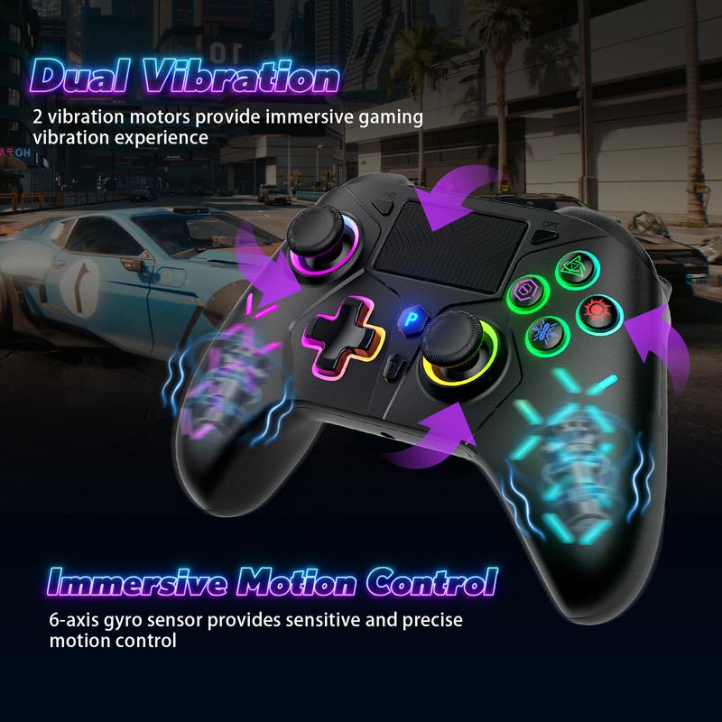 Wireless Controller for PS5 with LED RGB Light, Compatible with Playstation 5  Playstation 4  Playstation 3  Switch  PC