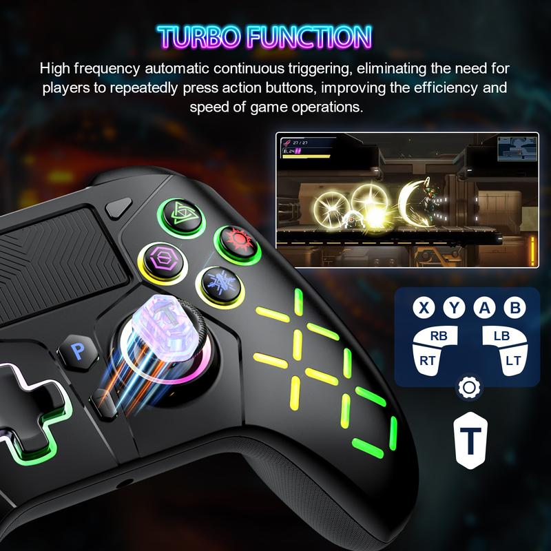 Wireless Controller for PS5 with LED RGB Light, Compatible with Playstation 5  Playstation 4  Playstation 3  Switch  PC