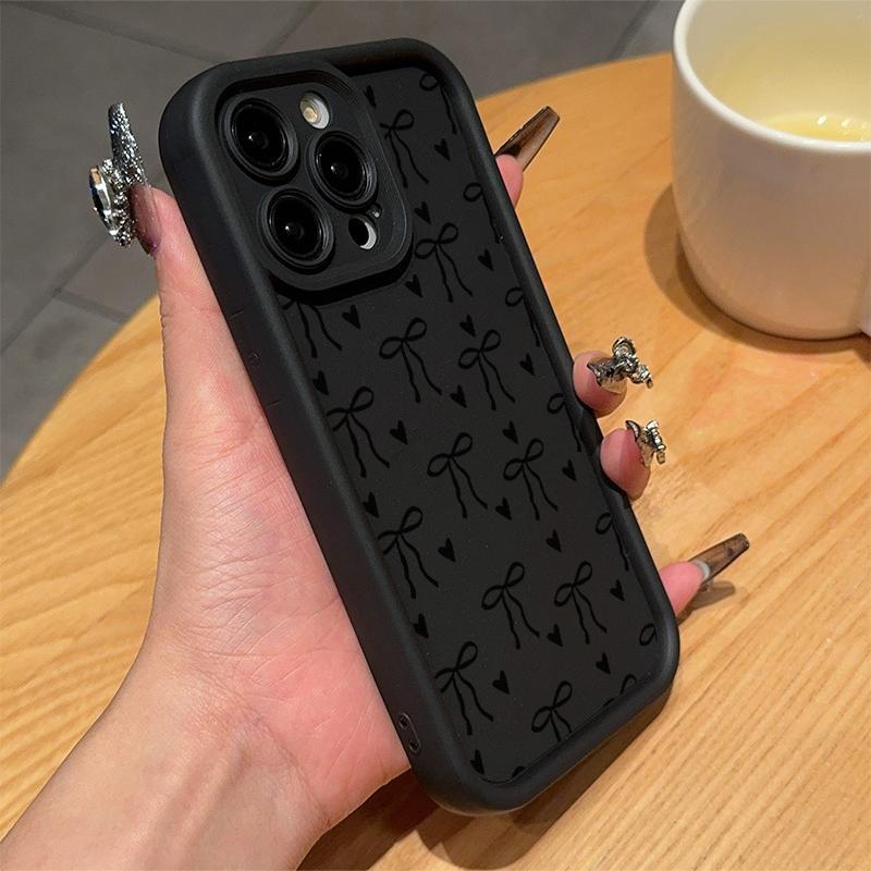 Bow Pattern Phone Case, Anti-drop Cellphone Protective Case, Decorative Phone Accessories Compatible with iPhone 15 14 13 12 Series