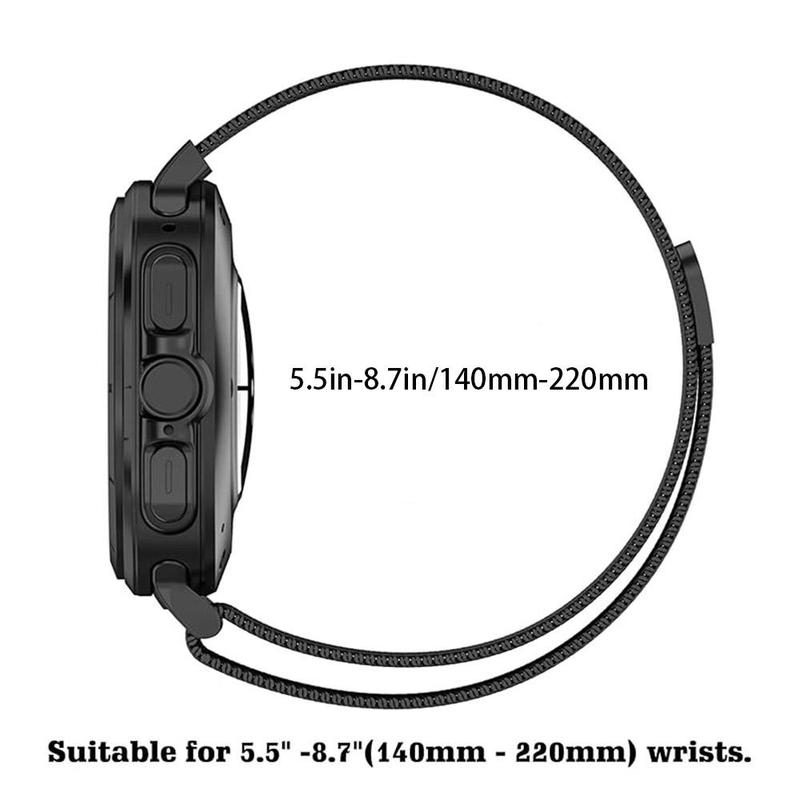 Magnetic Stainless Steel Watch Band (Band Only), 2 Counts Adjustable Watch Band for Samsung Watch 7 Ultra 47mm, Smart Watch Accessories