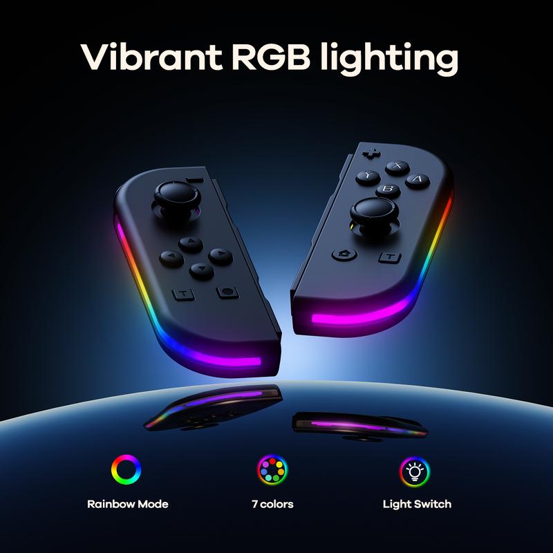 PKMACE Switch Game Controllers Wireless, Switch Controller with RGB LED, Adjustable Turbo & Vibration, Motion Control Wake-Up Screenshot