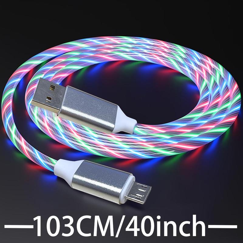 Luminous Mobile Phone Data Cable, 1 Count Phone Charging Cable, LED Party Light Micro USB Type C Charger Cable For Samsung iPhone