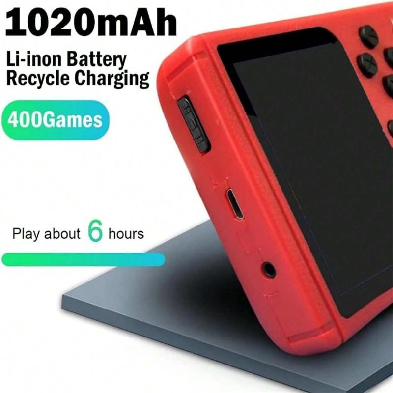 HUHU Retro Handheld Game Console With 400 Classic Games, 2.4 Inches HD Screen 1020 MAh Battery Rechargeable Handheld  Arcade Charging