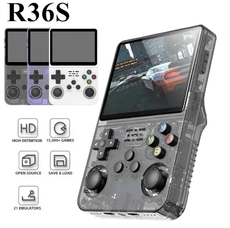 Christmas Surprise, Gift R36S Portable Retro Game Console, Game Room Gadget, 3.5 Inch iPS Screen Retro Game Console, Rechargeable Handheld Game Device with 16000+ Games and 20+ Emulators