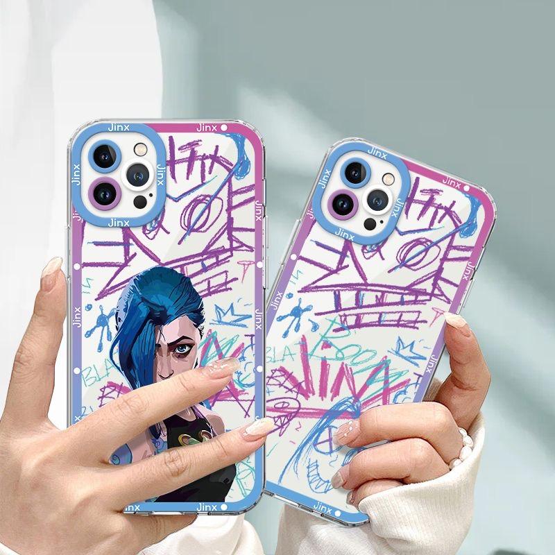 Graffiti Logo Jinxs Phone Case For iPhone 16 15 14 13 12 11 Mini Pro Max X XR XSMax 7 8 Plus SE20 Transparent Cover