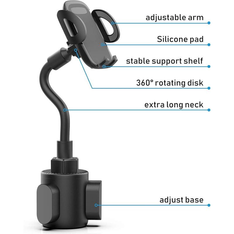 Cup Car Phone Holder for Car, Car Cup Holder Phone Mount, Universal Adjustable Gooseneck Cup Holder Cradle Car Mount for Cell Phone iPhone,Samsung,Huawei,LG, Sony, Nokia Cellphone Smartphone Stand