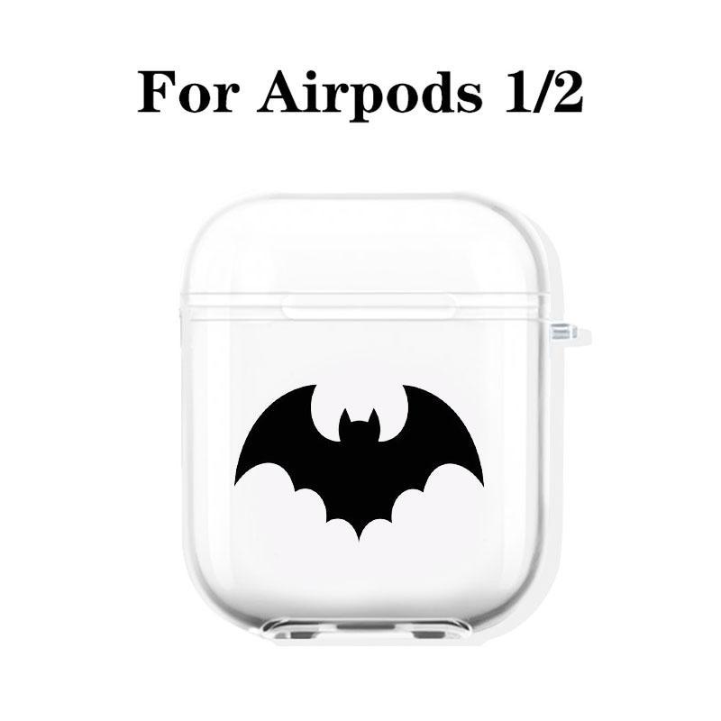 Classic-Bat Pattern Earphones Case with Hiking Buckle, Bold & Iconic Design Shockproof Anti-fall TPU Cover for AirPods 1 2, 3, Pro, Pro 2, Gift for Birthday