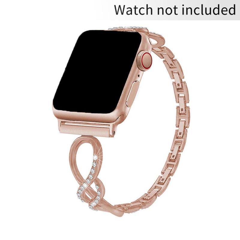 Rhinestone Decor Watch Band, 1 Count Fashionable Watch Band for Women, Watch Strap for iWatch Series 9 8 7 6 5 4 3 2, Smart Watch Accessories