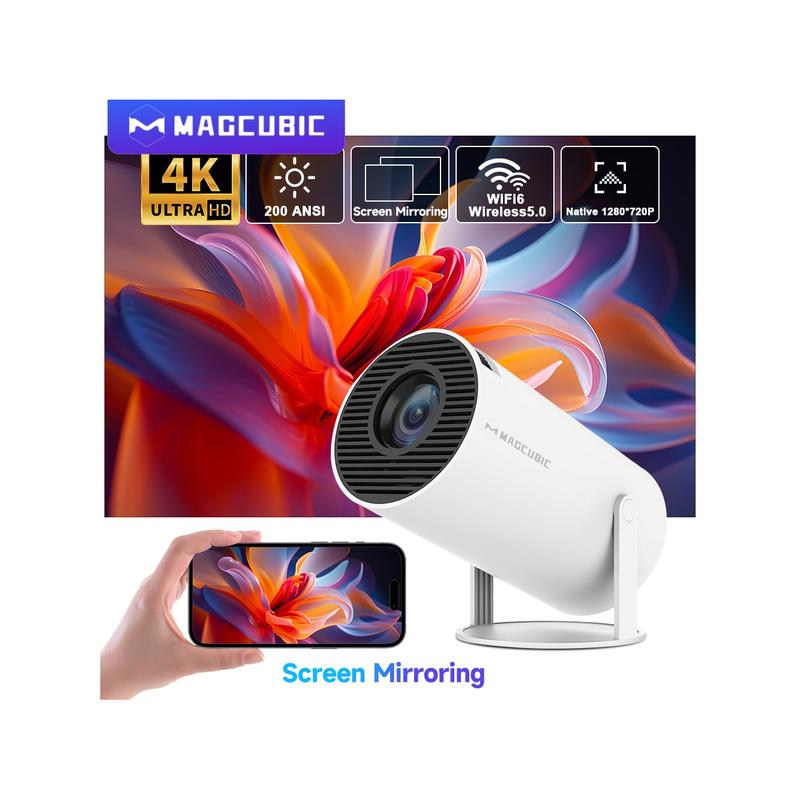 Support 4K Projector Dual Wifi HY300same Screen EU Plug Hi-Chip A3100 200ANSI 1280*720P Dual Wifi Home Theater Outdoor Portable