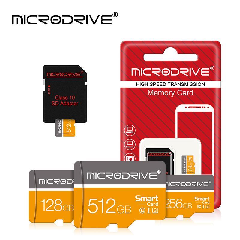 MICRODRIVE Micro SD Card, 1 Count 4GB 8GB 16GB 32GB 64GB 128GB U3 Class 10 Memory Card, Micro SD Card with SD Adapter, Memory Card for Camera, Phone, Computer