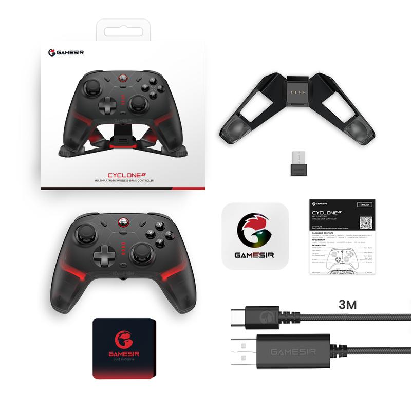 GameSir Cyclone 2 Wireless Controller for PC Switch iOS Android with Mag-Res TMR Sticks, Hall Effect Triggers, RGB Lighting, 6-Axis Gyro