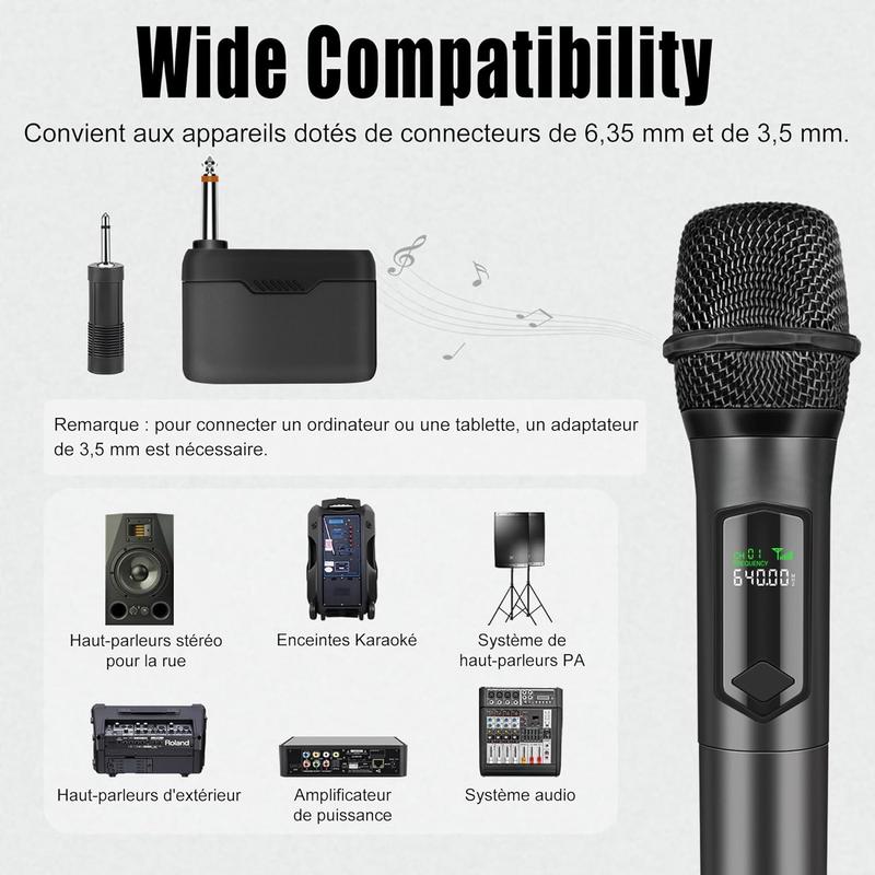 Microphone,Professional Handheld  Dynamic Microphone System with Rechargeable Receiver 160 ft,Karaoke Microphone Kit for Singing,Wedding,DJ,Party,Speech,Church,M50