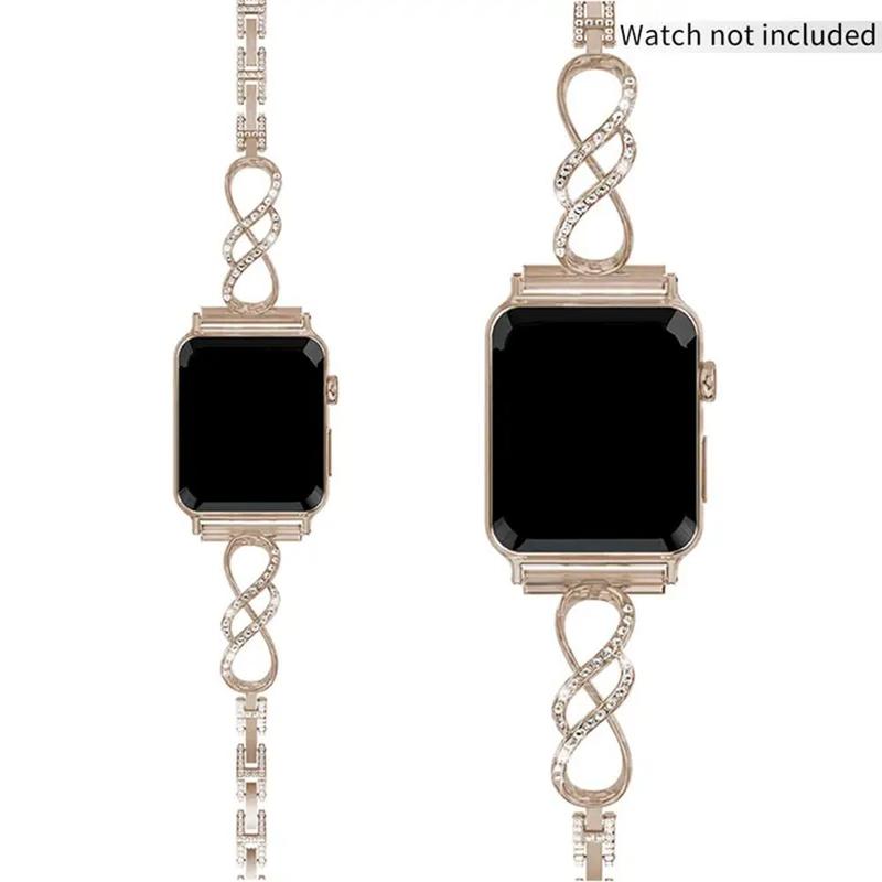 Rhinestone Decor Watch Band, 1 Count Fashionable Watch Band for Women, Watch Strap for iWatch Series 9 8 7 6 5 4 3 2, Smart Watch Accessories