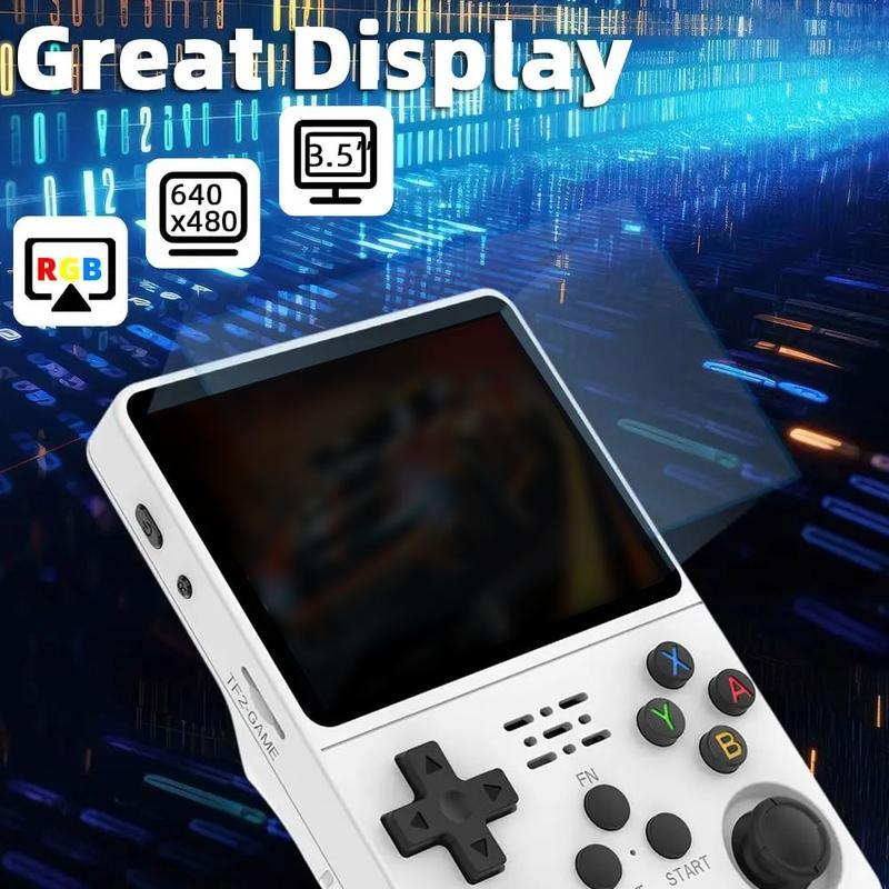 ZIHNIC R36S Retro Video Handheld Game Console LinuxSystem 3.5 in lPS Screen Built in 3000mAHBattery 32G+64G TF Card Preinstalled Gamess