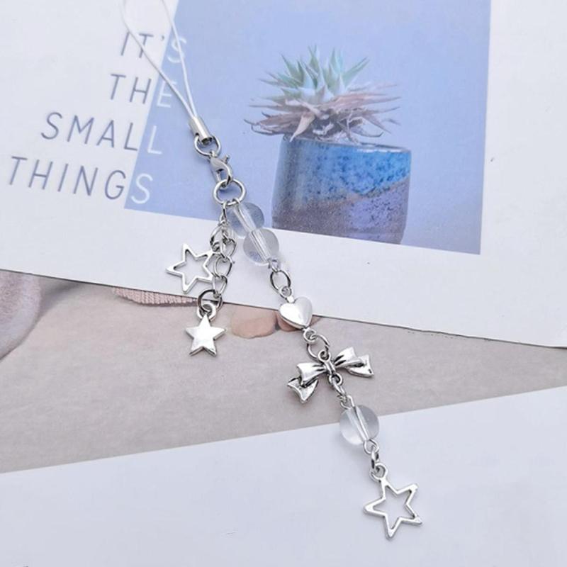 Cute Star & Bowknot Design Phone Chain, Y2K Fashionable Phone Lanyard for Women & Girls, Phone Decoration Accessories for Daily Use