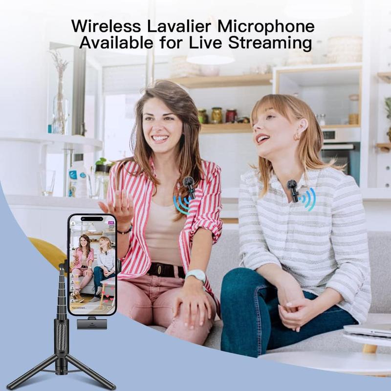 Wireless Lavalier Microphone, USB Rechargeable Wireless Microphone for Video Recording, Game Live Streaming, Interviews, Vlog