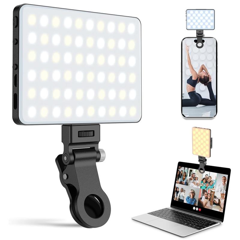 Rechargeable Selfie LED Light Clip for iPhone, Android & Tablets - Perfect for Live Streaming, Makeup, Vlogs, Video Calls, Zoom, YouTube, TikTok, Photography & Phone Accessories