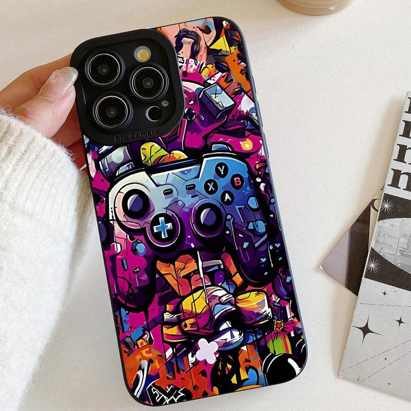 Game Console Pattern Phone Case, TPU Decorative Phone Protector Cover, Phone Accessories Compatible with iPhone 6 7 8 11 12 13 14 15 16 Pro Max Plus