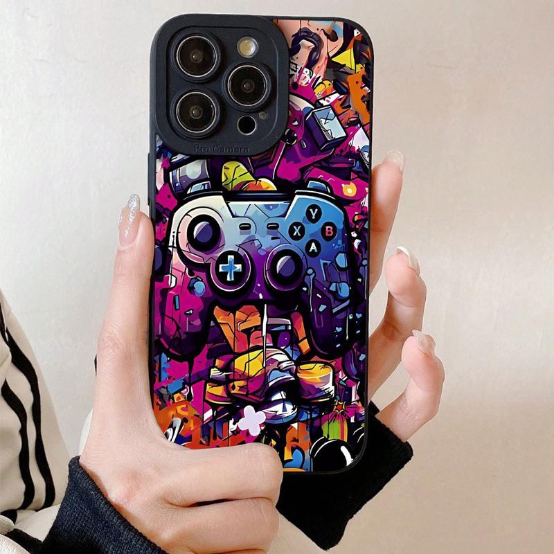 Game Console Pattern Phone Case, TPU Decorative Phone Protector Cover, Phone Accessories Compatible with iPhone 6 7 8 11 12 13 14 15 16 Pro Max Plus