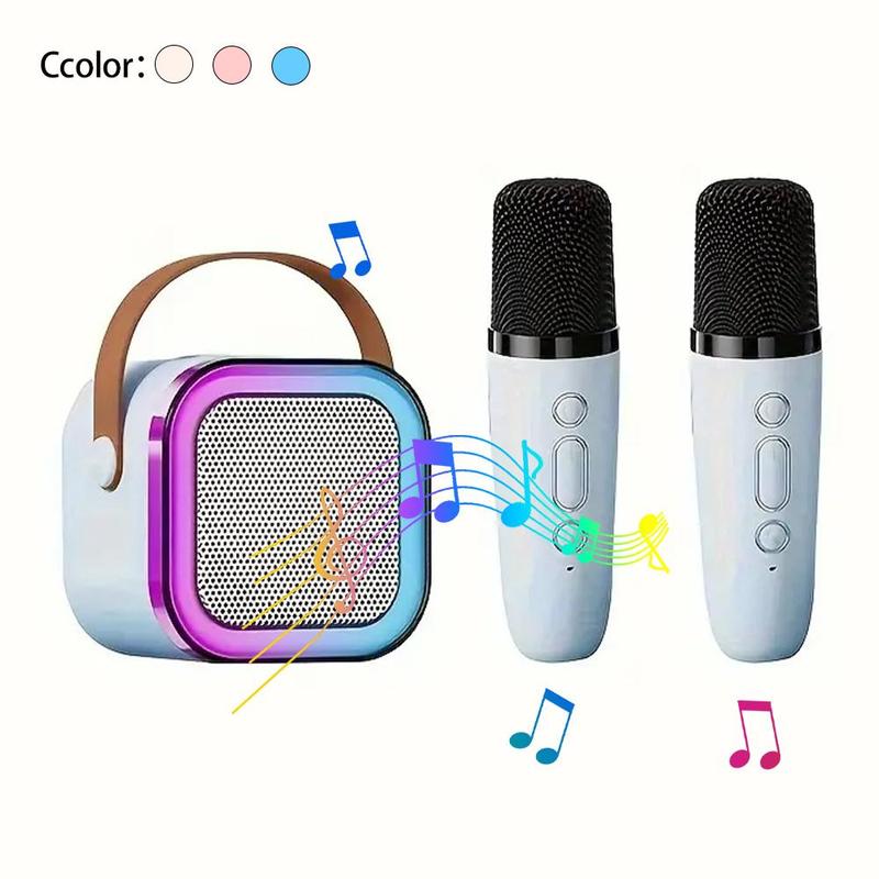 Portable Wireless Speaker with Microphone, Rechargeable Karaoke Machine, Home Karaoke Machine, Portable Handheld Karaoke Mics Speaker Machine for Home Party