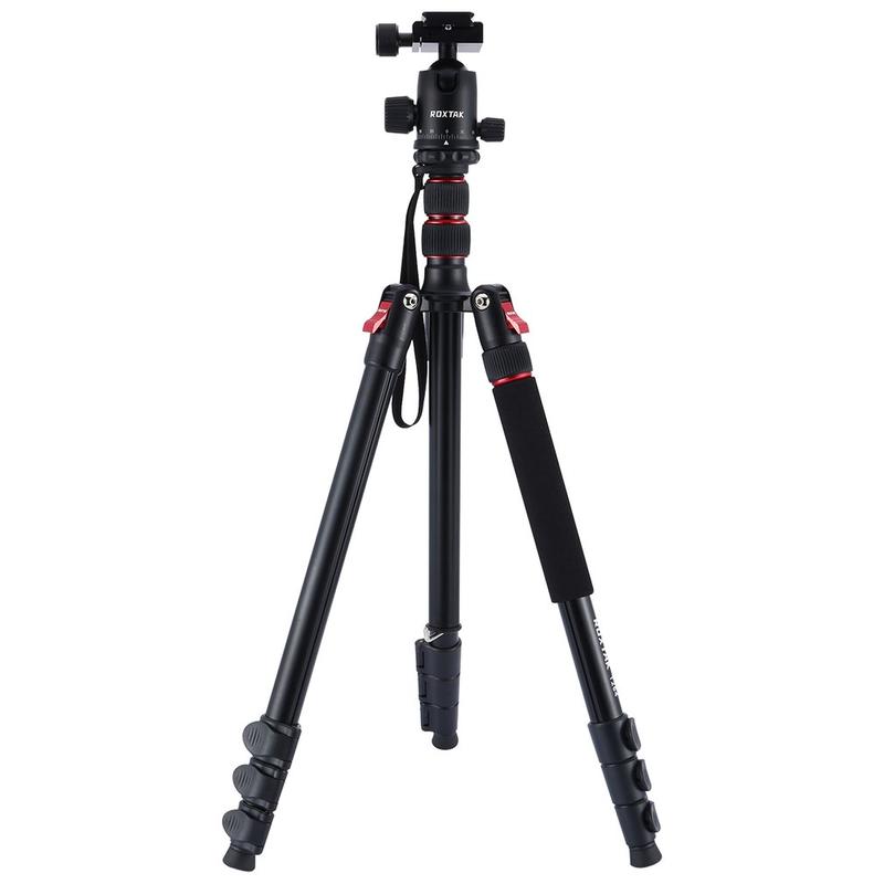 ROXTAK Video Camera Tripod Dslr Cameras Stand Tall Tripods Aluminum With Carry Bag Stable Support Professional Tripod Smartphone