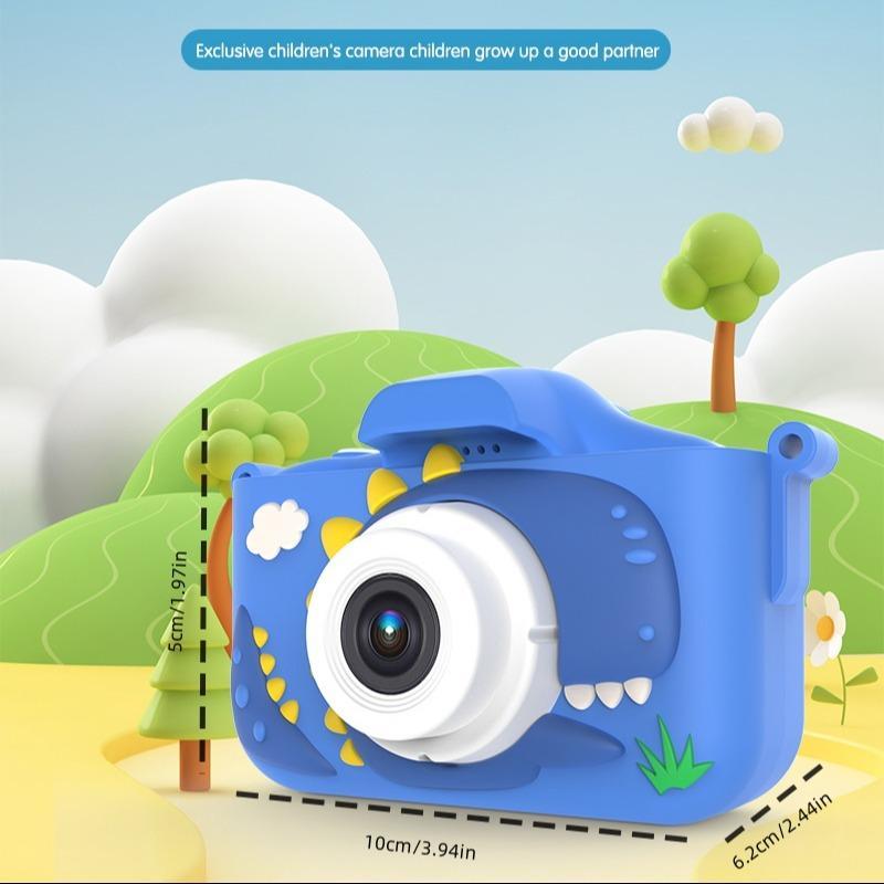 Dinosaur Design Camera, 8X Zoom Camera Toy with Screen Background Change, HD Camera Toy for Boys & Girls, Birthday Gift