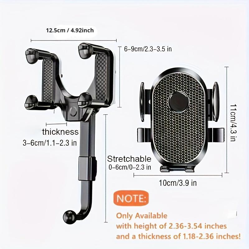 Car Phone Holder, 360° Rotatable & Retractable Car Phone Holder, Adjustable Car Phone Mount, Universal Car Interior Accessories