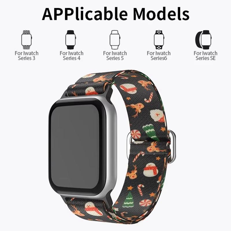 Christmas Themed Watch Band (Band Only), 1 Count Replacement Watch Band Compatible with Apple Watch Series 10 42mm, Smart Watch Accessories