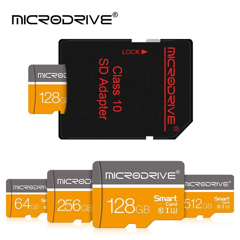 MICRODRIVE Micro SD Card, 1 Count 4GB 8GB 16GB 32GB 64GB 128GB U3 Class 10 Memory Card, Micro SD Card with SD Adapter, Memory Card for Camera, Phone, Computer