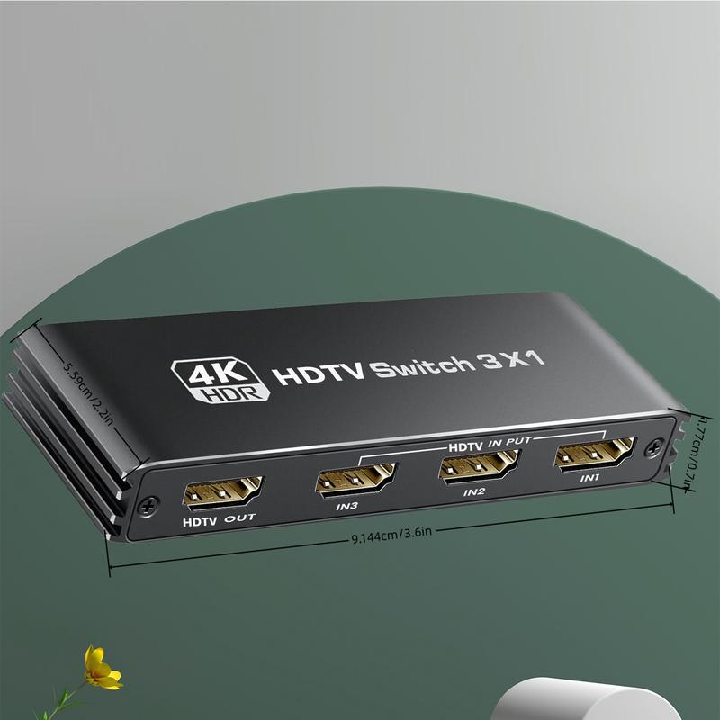 3 Ports 8K HDMI 2.1 Switch 3 in 1 Out 4K@120Hz 8K@30Hz HDMI Switcher Splitter with Remote, Support VRR ALLM Auto-Switching HDR 10 Dolby Vision Avmos, for PS5 4, Xbox, PC, Apple TV HDMI to USB 3.0 Video Capture Card