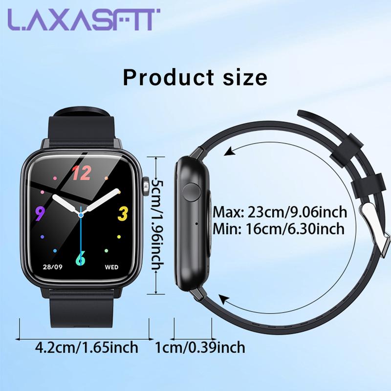 Multi-functional smartwatch for men and women, supports receiving dialing calls 100+ sports modes message alerts, IP68 waterproof, heart rate detection, sleep monitoring, for Android and iPhone, phone watch square fashion affordable  smart