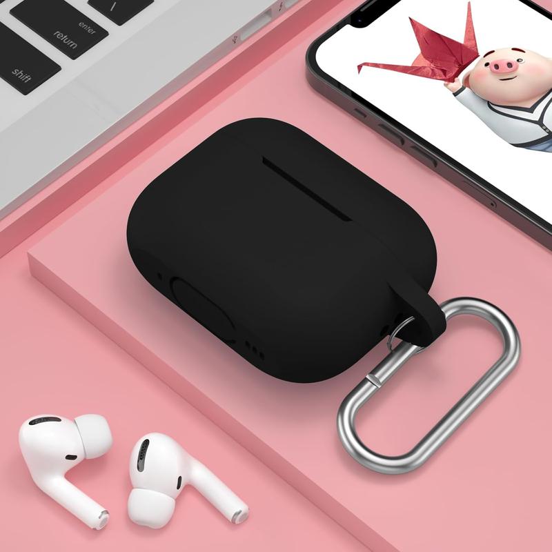 for AirPods Pro 2nd 1st Generation Case Cover with , Protective Soft   Accessories for  AirPods Pro  Case 2022 2019, Front LED Visible, Black