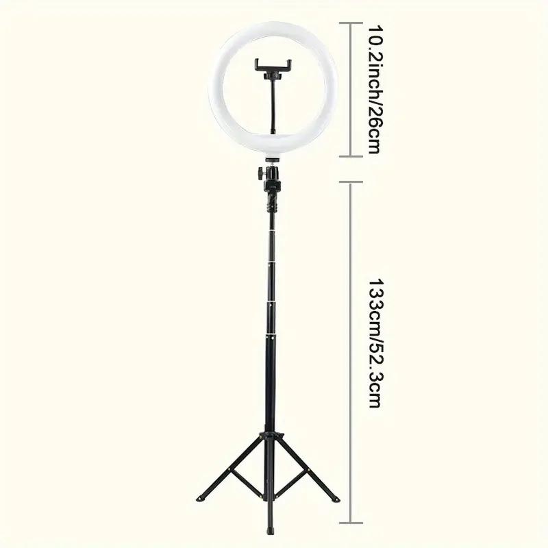 Professional Live Streaming Light Kit with 10 inch Ring Light and 1.3m Extendable Tripod Stand - Perfect for Video Recording, Photography, Streaming and Zoom Meetings