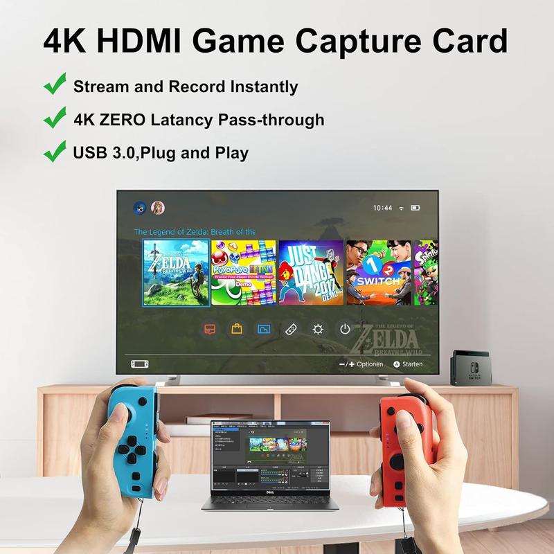 4K HDMl Capture Card forStreaming,Full HD1080P 60FPS USB Cam Link Game AudioVideo Capture Card for Camera PS5 PS4 3ds Xbox christmas digicam