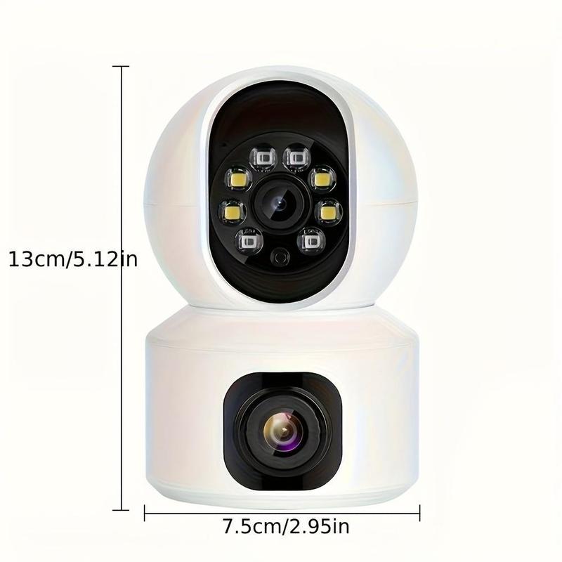 2K 360° Panoramic Dual-lens Indoor Security Camera, Smart 2.4G WiFi Camera with Night Vision, Motion-Detection & Two-way Audio Security Camera