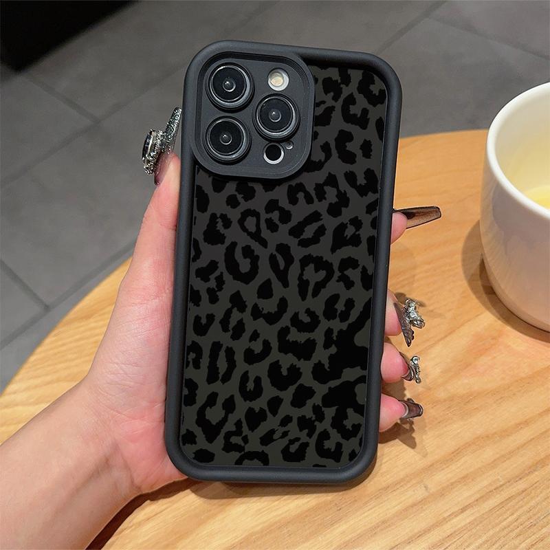 Fashion Leopard-print Pattern Phone Case, Anti-drop Cellphone Protective Case, All-inclusive Shockproof Mobile Phone Cover for iPhone 13 14 15 Pro Max