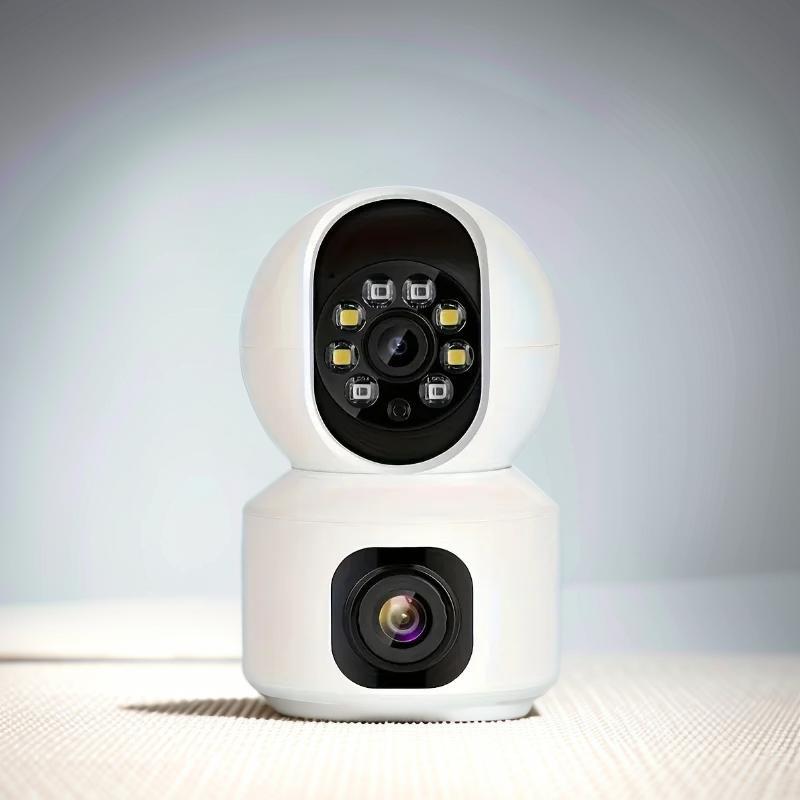 2K 360° Panoramic Dual-lens Indoor Security Camera, Smart 2.4G WiFi Camera with Night Vision, Motion-Detection & Two-way Audio Security Camera