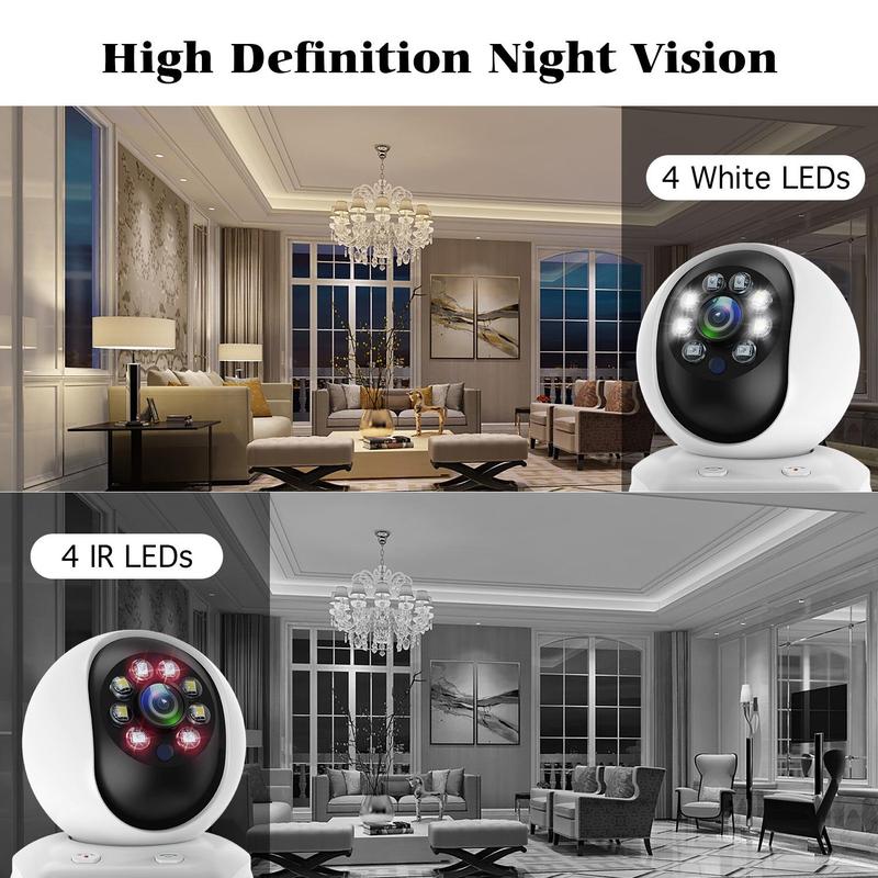 2K Video Call Security Camera Indoor, Nanny Camera Monitor Pet Camera,Two-Way Video,One-Touch Call,360-Degree View WiFi Camera for Home Security, Motion Tracking, IR Night Vision