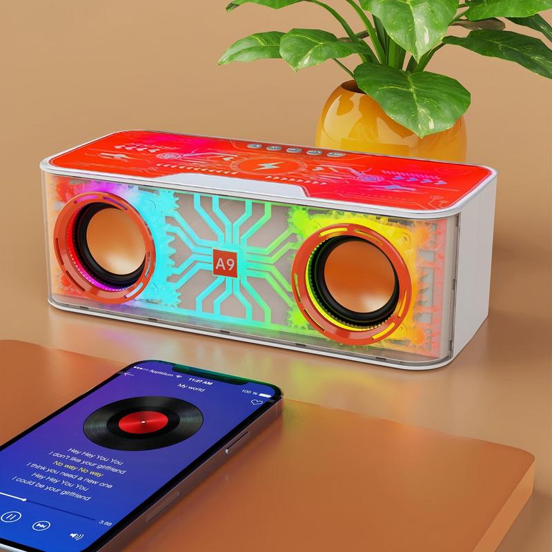 Creative Wireless Charging BT Speaker, Transparent Colorful Light Desktop Speaker With Wireless Charging Function for Home Office