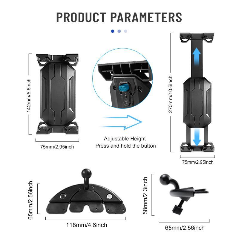 Car Slot Tablet Holder, Adjustable Thickness Car Phone Holder, Car Slot Tablet Mount, Compatible with 4.7-14 Inch Tablet Cell Phone