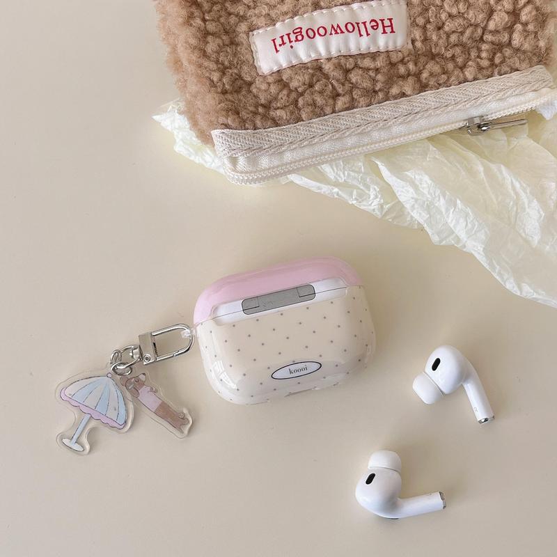 Dot Pattern Earphone Case with Keychain, Cute Earphone Protective Cover, Earphone Accessories Compatible with AirPods Pro 2 Pro 3 2