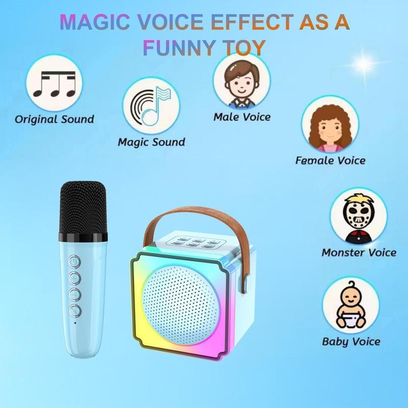 Portable Wireless Microphone Speaker, USB Rechargeable Wireless Microphone Karaoke Speaker, K-song Speaker for Singing, Travel, Birthday Parties, and Family Gatherings