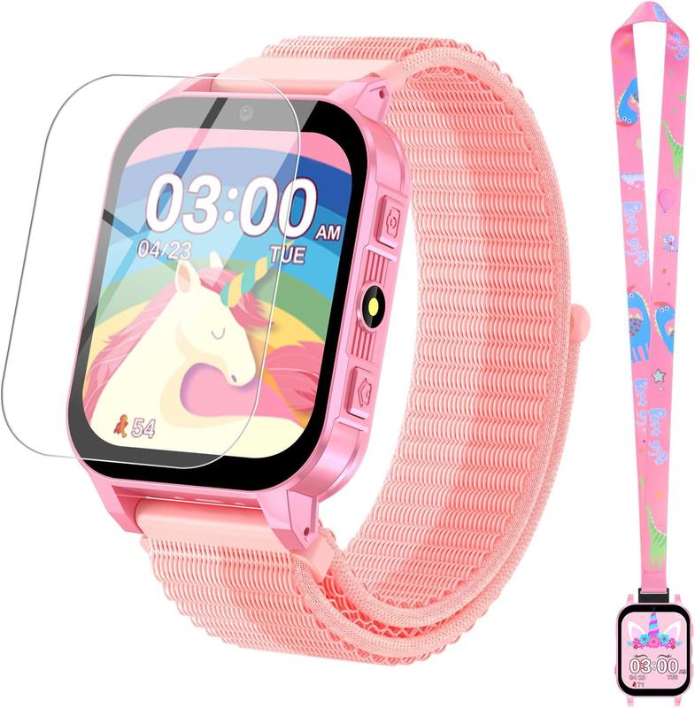 Smart Watch with 30 Puzzle Games, 140 Educational Learning Cards, Screen Protector, HD Touch Screen, Camera, Music, Pedometer- Perfect for Boys Ages 4-12 as Fun & Educational Birthday Gift