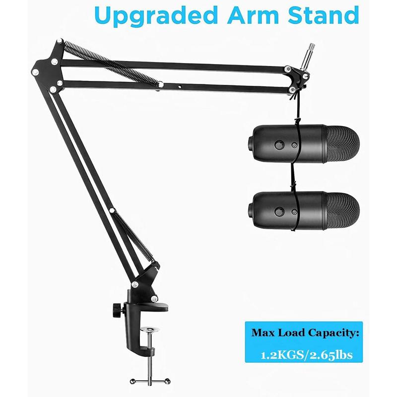 For Blue Yeti Microphone Boom Arm,  Adjustable Suspension Blue Yeti X and Blue Yeti Nano Mic Stand with 3 8