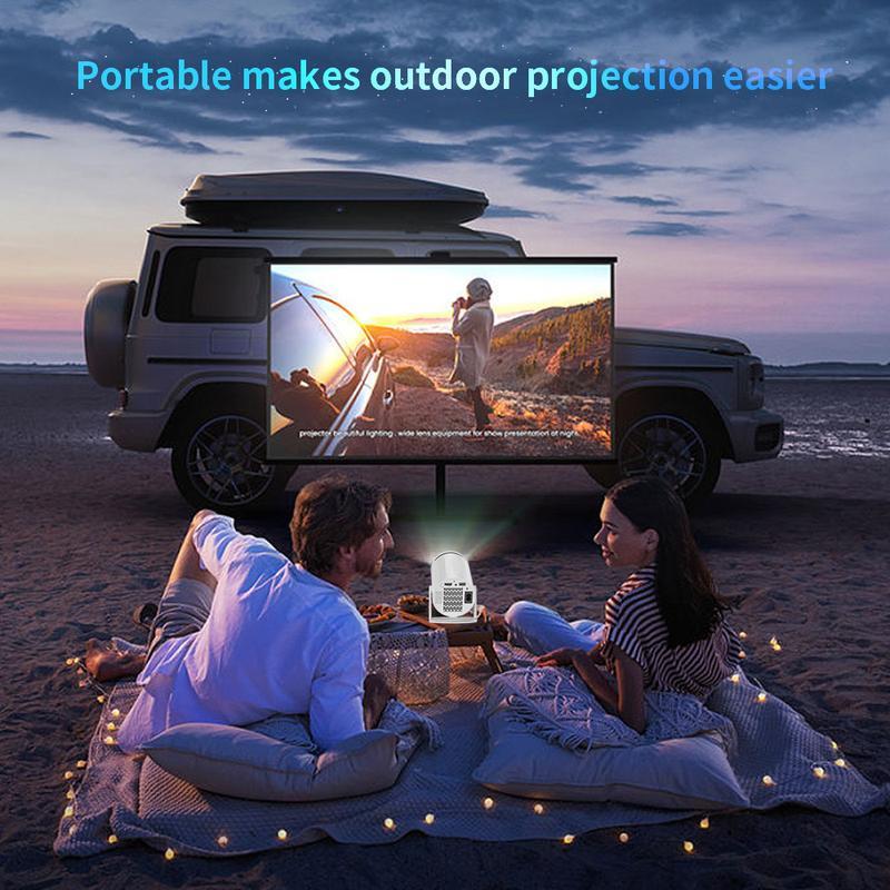 Mini Portable Projector, Christmas presents,4K 1080P Full HD Supported, WiFi6+Bluetooth 5.0,180°Rotatable Outdoor Projector