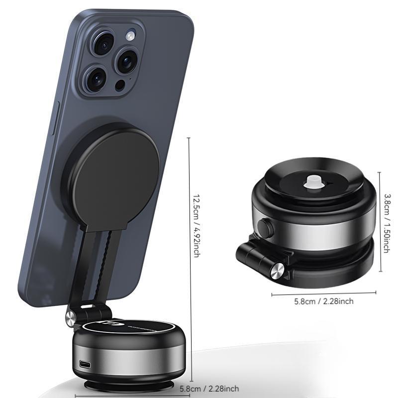 Magnetic Car Phone Holder, Strong Vacuum Suction Cup Car Phone Holder, Folding Adjustable Smartphone Holder, Durable and Stable Dashboard Phone Mount