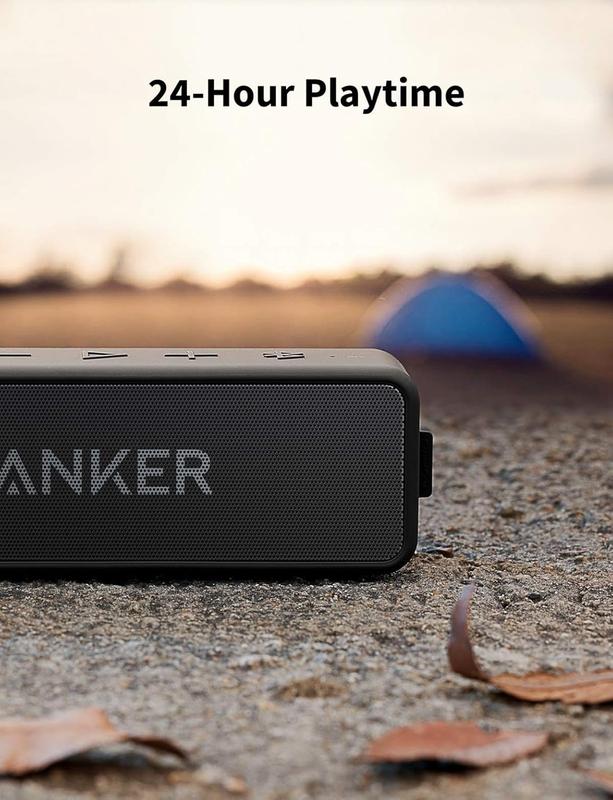 Anker Soundcore 2 Portable Bluetooth Speaker with 12W Stereo Sound, Bluetooth 5, Bassup, IPX7 Waterproof, 24-Hour Playtime, Wireless Stereo Pairing, Speaker for Home, Outdoors, Travel