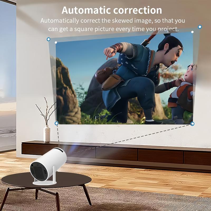 [Christmas Gift]7000 Lumens Portable Mini Projector - WIFI 6,4K 1080P Support, 180° Rotatable, Auto Keystone, Smartphone, and Movie Nights Audio Bluetooth